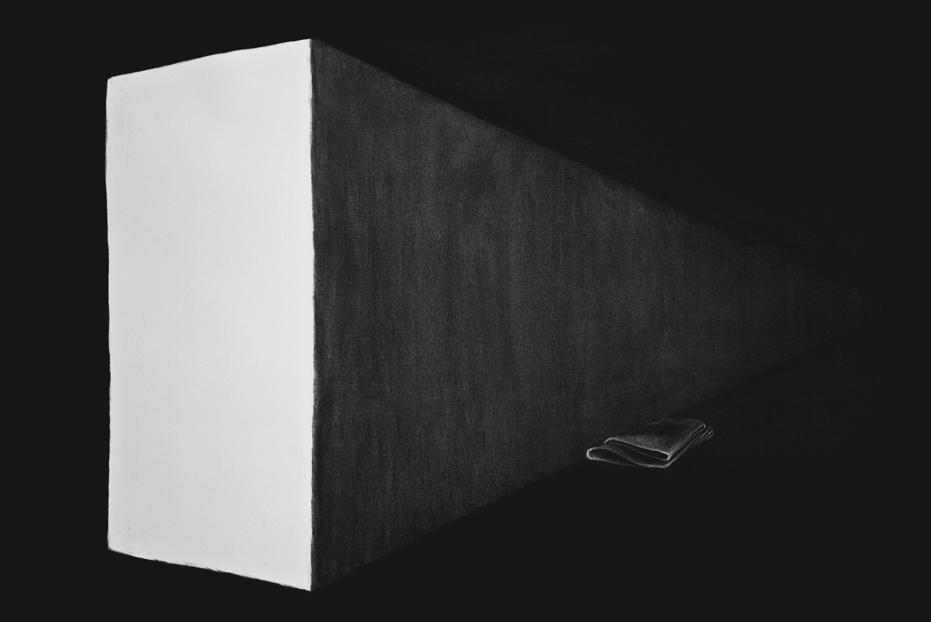 Frutos de la eterna insistencia (Fruits of the eternal insistence). Charcoal on paper, 150 × 100 cm, 2025